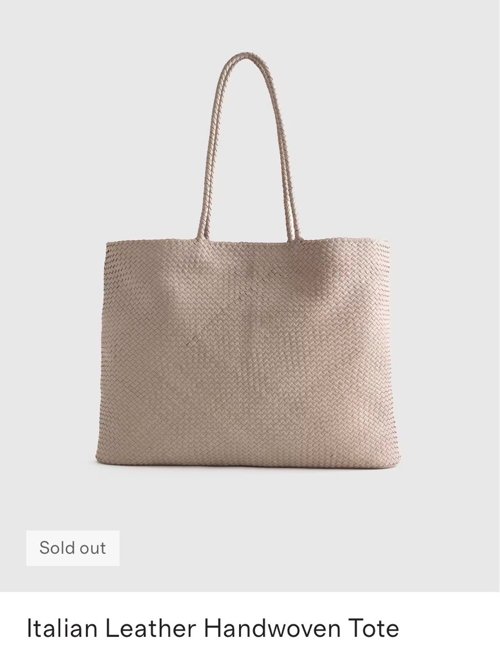 Quince Handwoven Leather Tote - Light Taupe
